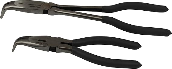 Angled Long Needle Nose Pliers Set 11 & 7 90 Degree Bent Nose Pliers, 2 Piece Set