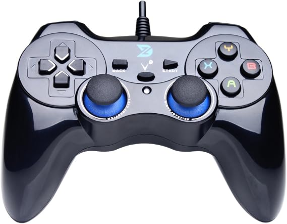 ZD -V+ USB Kablolu Oyun Kumandası Oyun Kumandası PC/Dizüstü Bilgisayar (Windows XP/7/8/10/11) ve PS3 ve Android ve Steam için - [Siyah]
