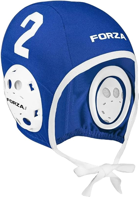FORZA Water Polo Caps [Blue/White Team] | Set of 13 Numbered Caps [Includes Red Goalkeeper Caps]
