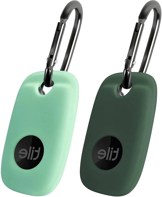 Geiomoo Silicone Case for Tile Pro 2022 Tracker, Soft Flexible Scratch Resistant Cover with Carabiner (2 Pack Mint+Emerald Green)