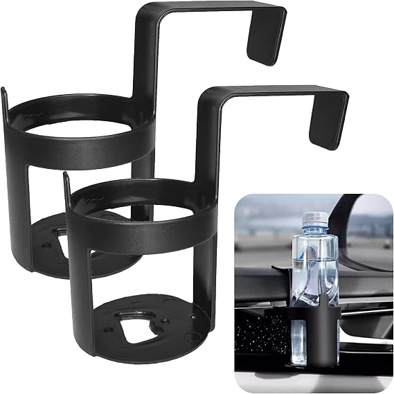 2PCS Car Cup Holders, Portable Cup Holder for Car, Hanging Vehicle Seat Drink Holder, Universal Car Interior Accessories Storage Cup Fit Most Cars, Truck, Window, Bikes