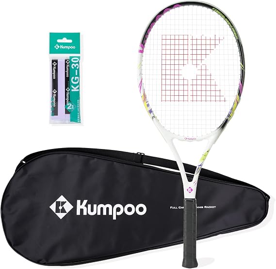 Adult Tennis Racket Pink, Pre-Strung 27 Inch Women Tennis Racket for Beginner, Durable Aluminum Frame, Recreational Tennis Racquet with Overgrips and Bag