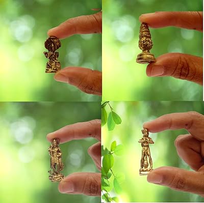 Purpledip Rare Miniature Statue Set Hindu Gods Vishnu, Brahma, Murugan, Hanuman, Unique Collectible Gift 11418