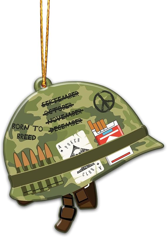 Personalized Veteran Christmas Tree Wooden Ornament, Custom Wall Tree Decor