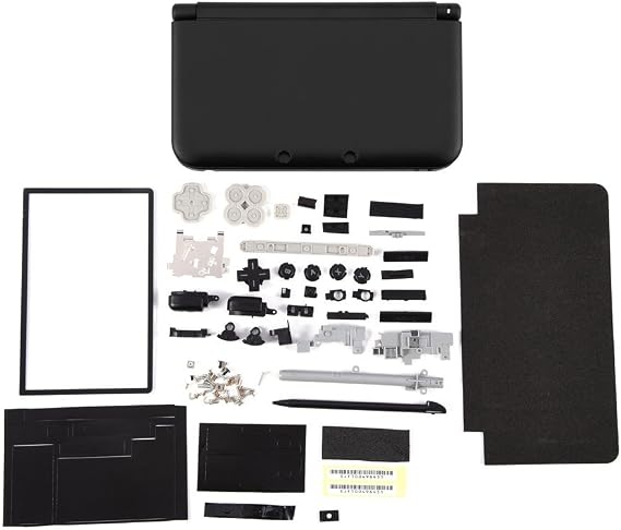 Full Housing Case Cover Shell with Buttons Replacement Parts for 3DS XL / 3DS LL Game Console-Black.