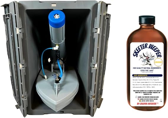 Skeeter Weeper Smart Pest Control Fogging/Misting System and Premium Natural Misting Solution Bottle (Concentrate)