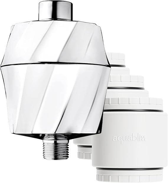 AquaBliss HD Revitalizing Shower Filter SF400 - Chrome - Plus 3 Extra SFC400 Filter Cartridges