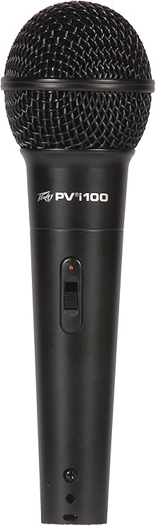 Peavey 577810 PVi 100 1/4 Dynamic Cardioid Microphone with 1/4 inch Cable, 8.50 x 3.80 x 10.50 inches | Handheld vocal mic for speech and singing, cord included, plugs straight into powered mixers and amps
