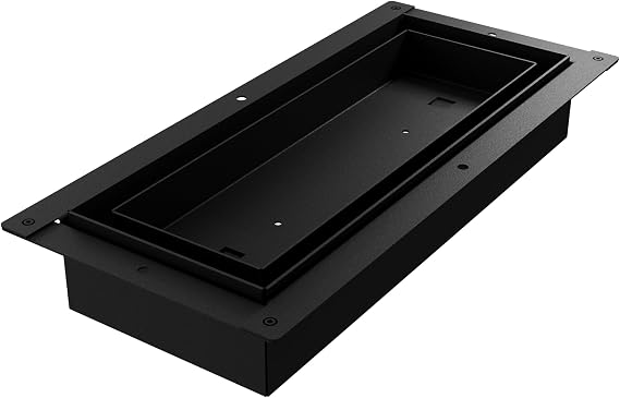 Fittes Flush Floor Vent [Luxe], Minimalist Solid Steel HVAC Air Return Register Cover, Customizable Modern Adjustable Airflow Solution for Home Floor, Damper Included 4"x10" Matte Black