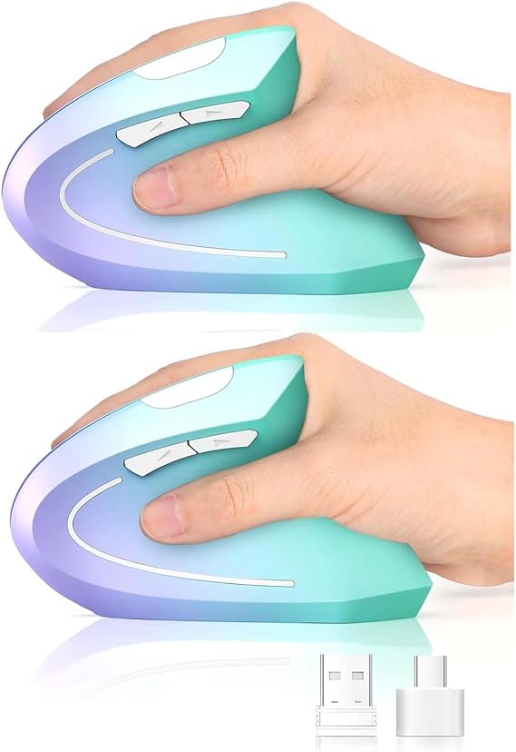 Lekvey USB-A Ergonomic Mouse + USB-C Ergonomic Mouse