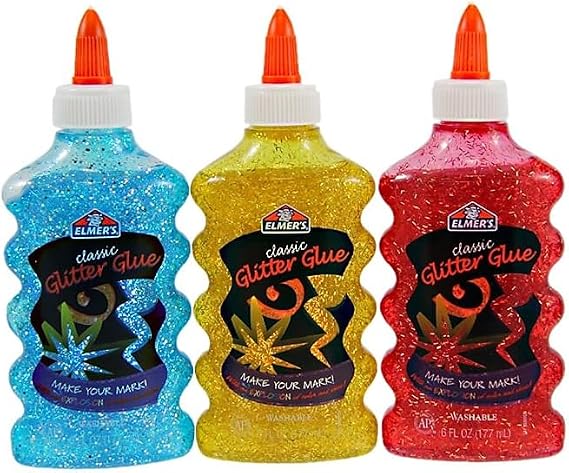 Elmer's 2022912 Liquid Glitter Glue, Washable, Blue, 6 Ounces, 1 Count
