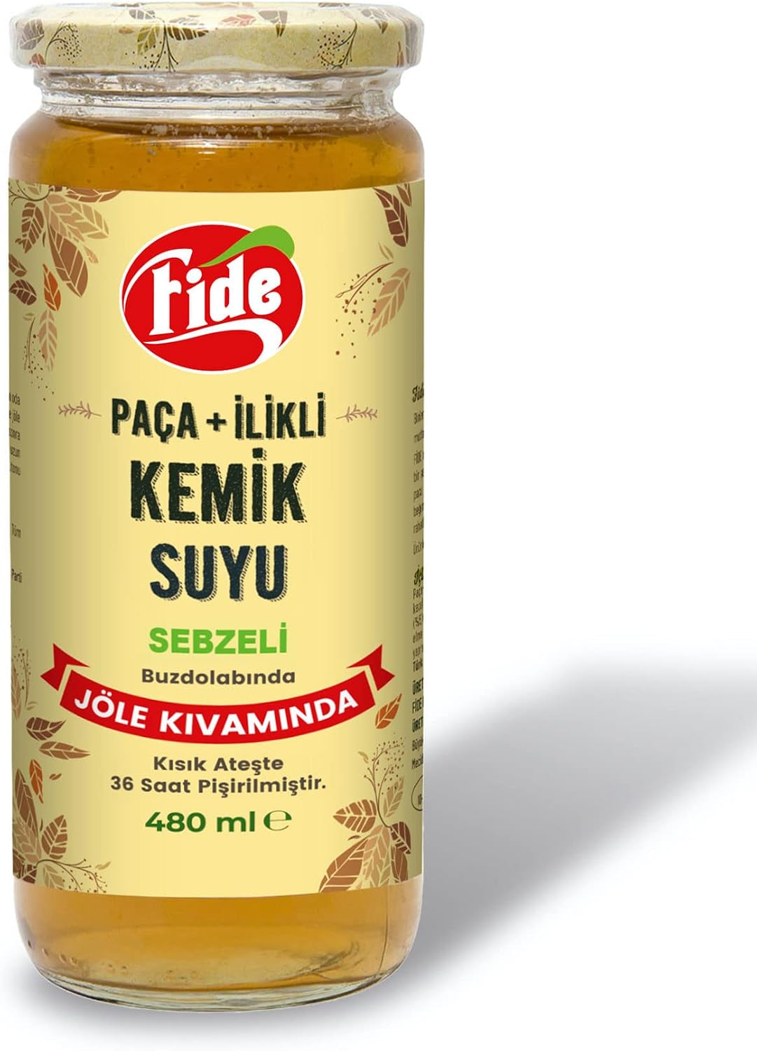 Fide Paça + İlikli Kemik Suyu Jöle Kıvamında Sebzeli 12 X 480 ML