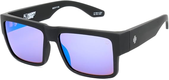 Spy Optic Cyrus Sunglasses Matte Black with Bronze Blue Spectra Lens + Spy Sticker