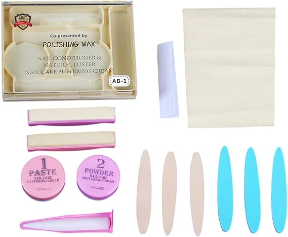 Japanese Manicure Kit, Nail Polishing and Buffing Kit, Japanese Manicure Set with Buffer Shine Pedicure, Natural Nail Prep Set for Women for Women Girls Beginner Home Salon