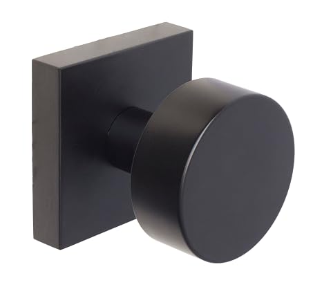 Weslock 007004242FR20 Mesa Knob Passage Lock with Adjustable Latch  Lip Strike Matte Black Finish