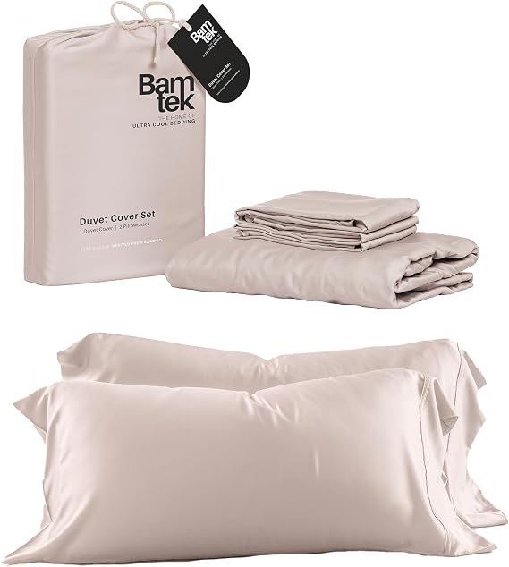 Luxury King Duvet Cover Set Bundle with Pillowcase Set Super Soft, Moisture Wicking, Hypoallergenic Bedding Hot Sleepers Must Have Organically Grown 100% Viscose Derived from Bamboo