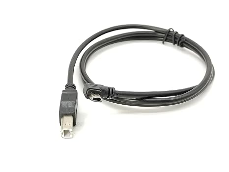 Elecbee USB to Mini USB Charging Cable USB Type B Straight Male to Mini USB Left Angle Male 1M Long