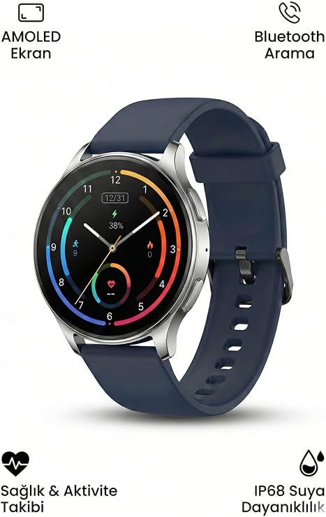Akıllı Saat 4B-LA25 Yuvarlak, Nabız ve Uyku Takibi, Spor Modlu Bluetooth