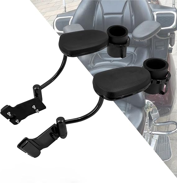 Motorcycle Passenger Armrests with Cup Holder Fit for Honda Goldwing GL1800 2001-2017 Black
