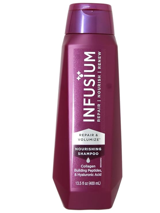 Infusium Repair and Volumize Shampoo - Clarifying Shampoo for All Hair Types - Increases Moisture Retention with Collagen Building Peptides - 13.5 oz