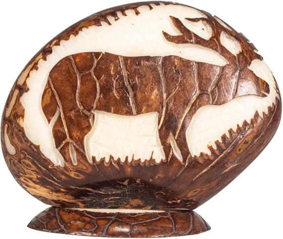 Tagua Nut Carving: Elk (1153-C451) E14