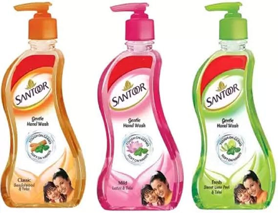 santoor Hand W789 Hand Wash Pump Dispenser (3 x 215 ml)