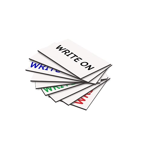 25 Dry Erase White Magnetic Shelf Label Magnets 1" x 2" Write On Wipe Off