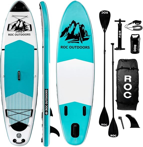 Roc Inflatable Stand Up Paddle Board 10' 6" with Premium SUP Paddle Board Accessories, Wide Stable Design, Non-Slip Comfort Deck for Youth & Adults