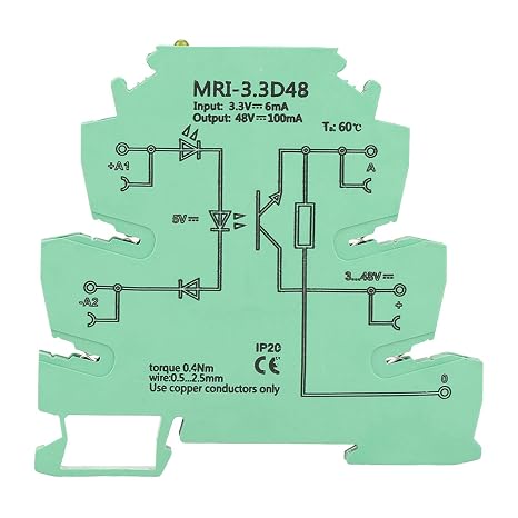PLC Relay Module, MRI 3.3D48 DC Photoelectrical Coupler Isolating PLC Relay Module Input 3.3VDC Output 3-48VDC