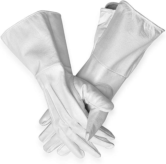 Premium Gauntlets Medieval Costume Cosplay Long Cuff Genuine Leather Gloves