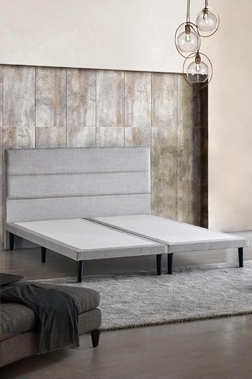 Niron Yatak Slim Baza ve Başlık Takımı - 180x200 Çift Kişilik Kumaş Kaplı Metal Karyola ve Başlık Seti
