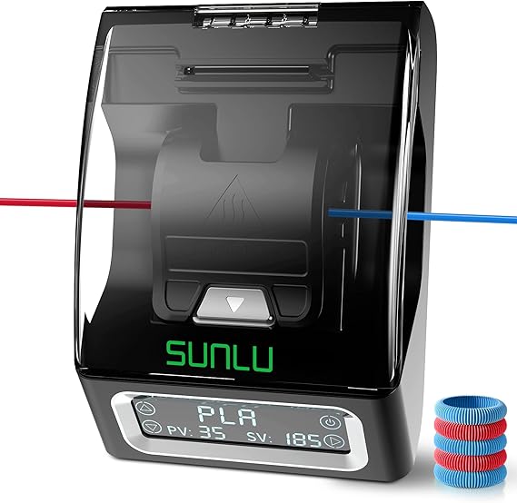 SUNLU Official Filament Connector, Fast Heating Filament Splicer for 3D Printer Filament 1.75mm, Up to 240C, Compatible with PLA PETG TPU ABS PA Nylon, Easy to Use, Pack with 200PCS PTFE Sleeve