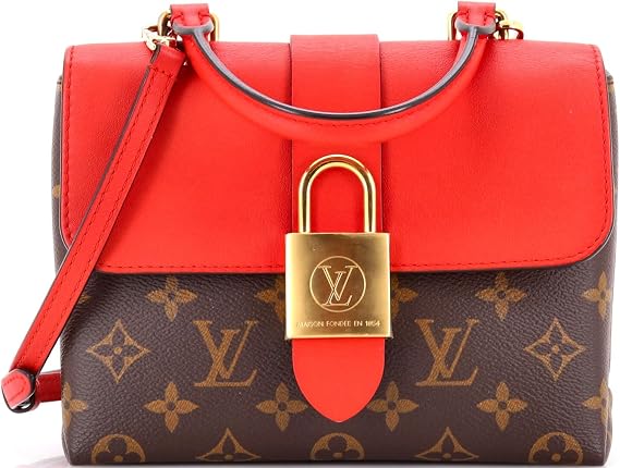 Pre-Loved Locky Handbag Monogram Canvas with Leather BB, Red