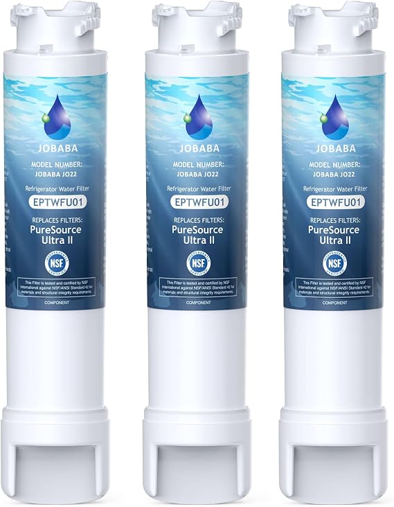 Replacement for Frigidaire EPTWFU01 Water Filter, 3 Pack | Compatible with EPTWFU01, Pure Source Ultra II, Pure Source Ultra 2, EWF02