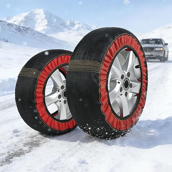 Polyester Fiber Tire Socks For Snow,Snow Socks For Tires,Winter Tire Chains,Set Of 2,Anti-Slip Winter Emergency Traction Devices,Suitable For Cars,Suvs,Pickup Trucks(245/50R16)