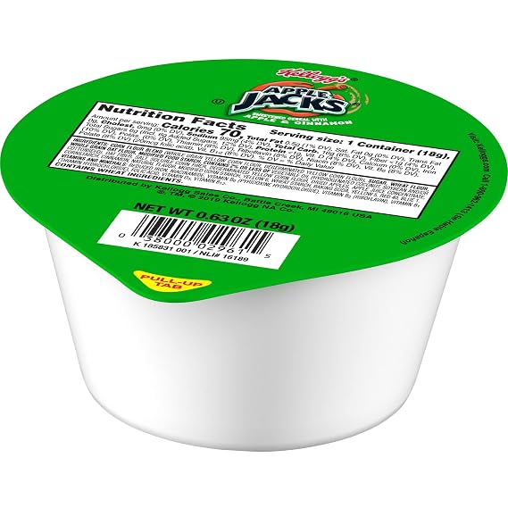 Kelloggs Apple Jacks, Breakfast Cereal, .63oz 96 Count