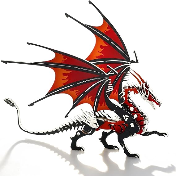 3D Metal Model Kits, Mechanical Fire Breathing Dragon 3D Puzzles