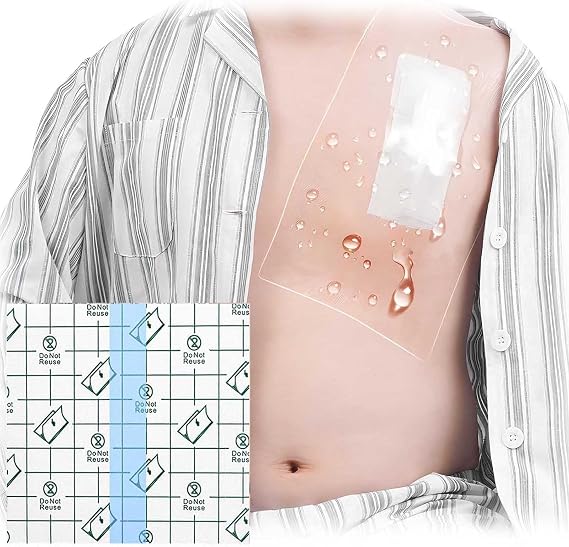 Waterproof Shower Cover Shields, 4" x 4" Small Tattoo Aftercare Bandage, Dialysis Catheter Shower Cover for Women Men Showering