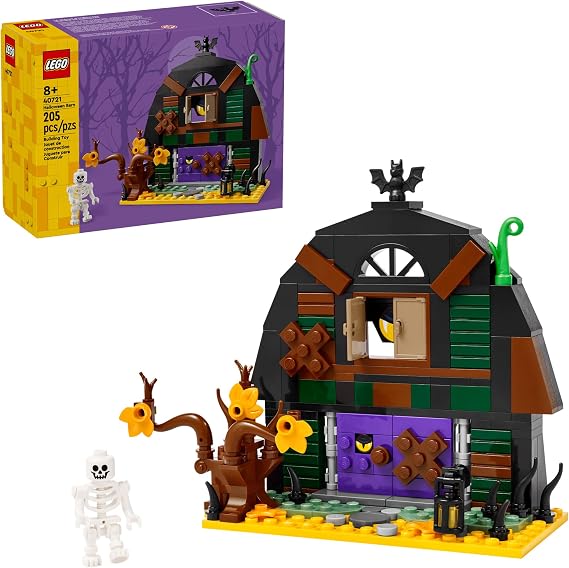 LEGO Halloween Barn Building Toy - Room Decor & Pretend Play Set for Boys & Girls, Ages 9+ Halloween Toys & Crafts for Kids - Gift Idea - W/Scary Skeleton Minifigure - 40721