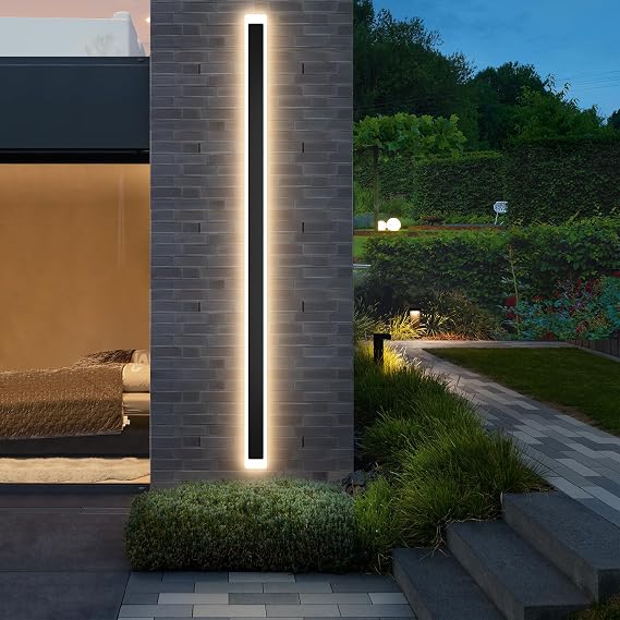 59" LED Outdoor Wall Light, Modern Linear Exterior Light Fixture