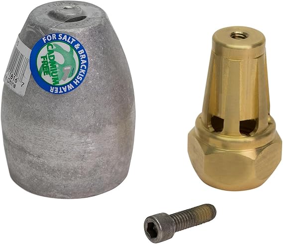 Quicksilver 809666A02 Aluminum Anode Kit for Prop Nut on Bravo III Drives