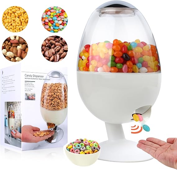 Large Automatic Candy Dispenser Countertop, Motion Activated Candy Dispenser, Gumball Machine compatible with m&m, Jelly Belly, Nuts, Gumball, Bubblegum