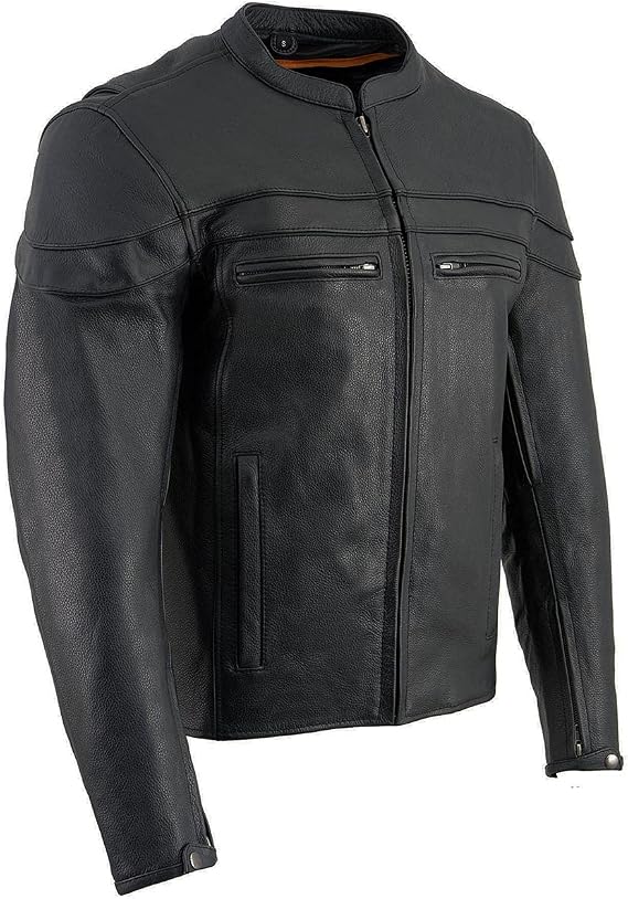 Leather King Men's Sporty Scooter Crossover Leather Jacket