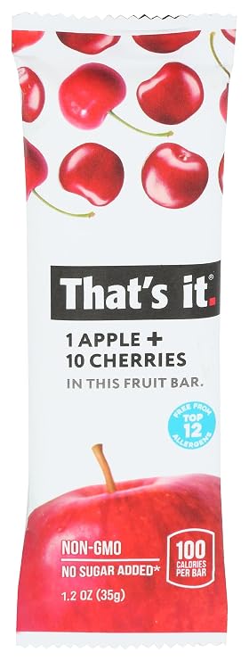That's it, Apple + Cherry Fruit Bar, 1.2 Ounce