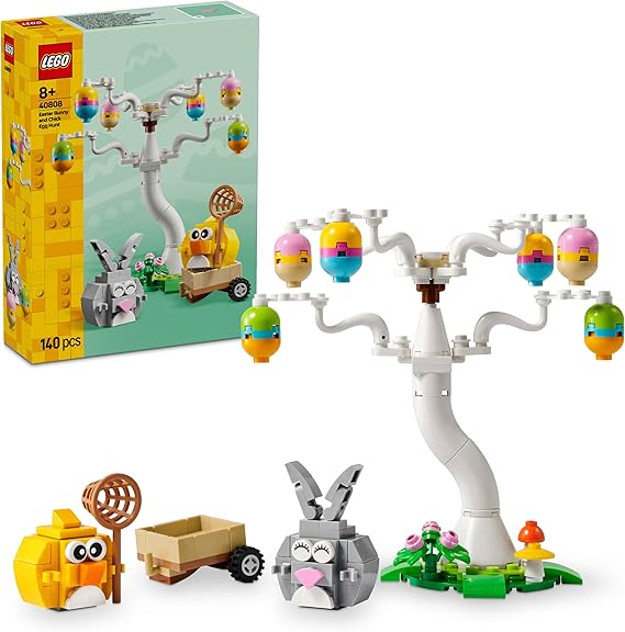 LEGO LEL Seasons and Occasions Paskalya Tavşanı ve Civcivin Yumurta Avı 40808-8 Yaş ve Üzeri Çocuklar için Yaratıcı Oyuncak Yapım Seti, Doğum Günü Hediyesi (140 Parça)