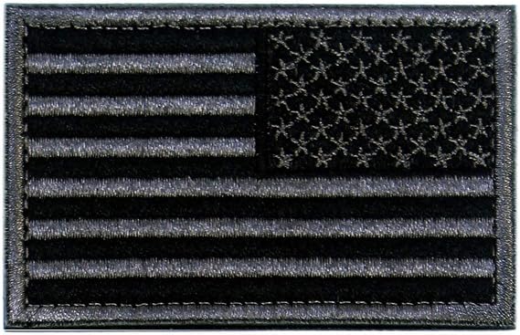 Tactical Patches of USA US American Flag Reverse, with Hook and Loop for Backpacks Caps Hats Jackets Pants, Military Army Uniform Emblems, Size 3x2 Inches