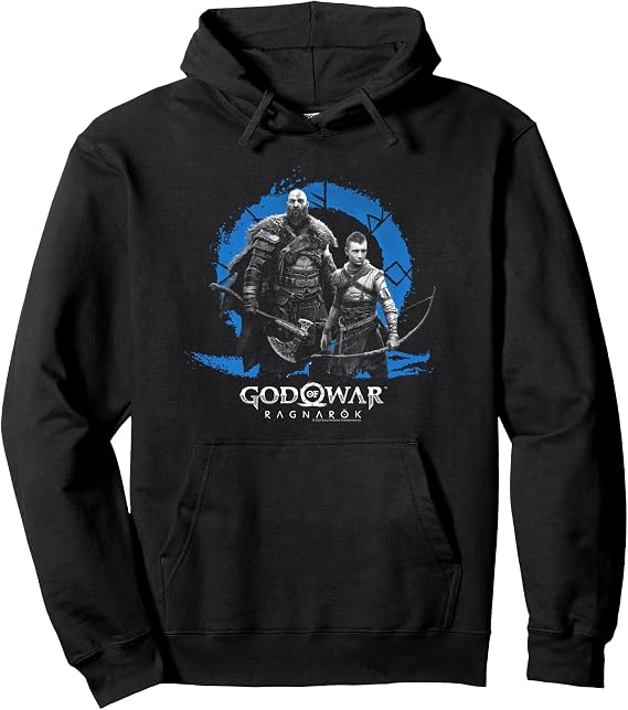 God of War: Ragnarok Icon with Kratos and Atreus Pullover Hoodie