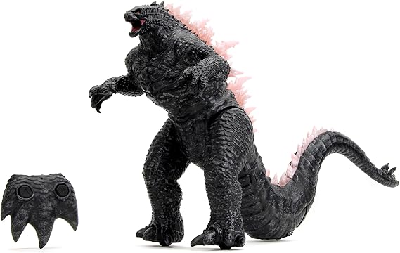 Jada Toys Godzilla X Kong: Heat-Ray Breath Godzilla Remote Control Figure Lights & Sounds, Atomic Breath, Tail Whip Action 2 Feet Long Ages 8+
