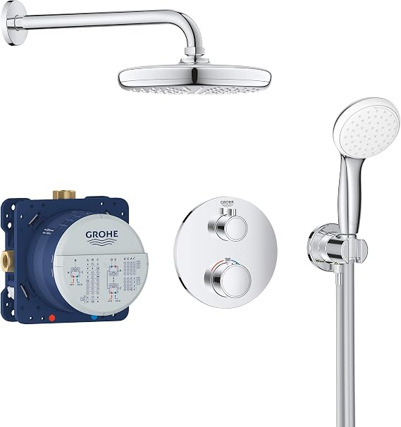 Grohe 34727000 Shower System Flush-Mounted with Tempesta 210 Chrome, 34727000