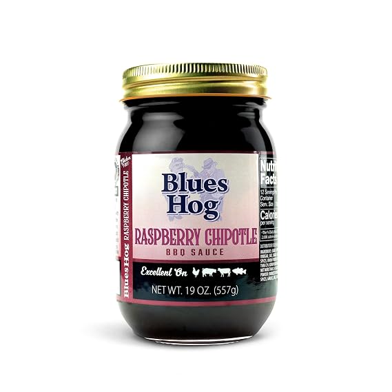 Blues Hog Raspberry Chipotle BBQ Sauce, Sweet Fruit & Chipotle Heat, 19oz